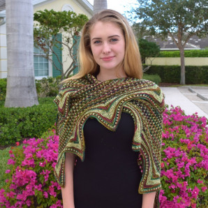 SKEINO Dagmar Shawl colorway Fern