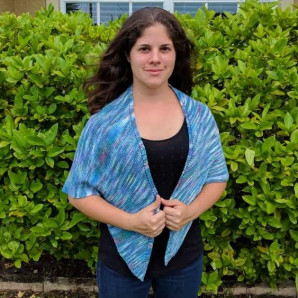 SKEINO Beginners Triangle Garter Shawl, colorway Siegfried Pastel